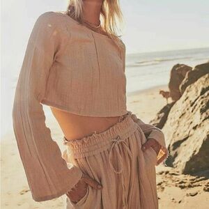 Free People Beige Two-Piece Set